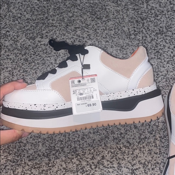 zara platform sneakers black